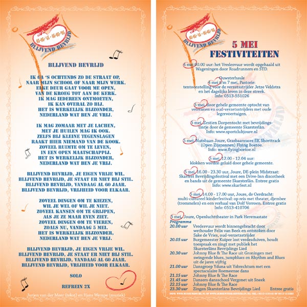 folder over de festiviteiten rond 5 mei