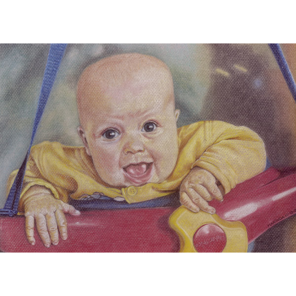 pastel tekening baby jamie